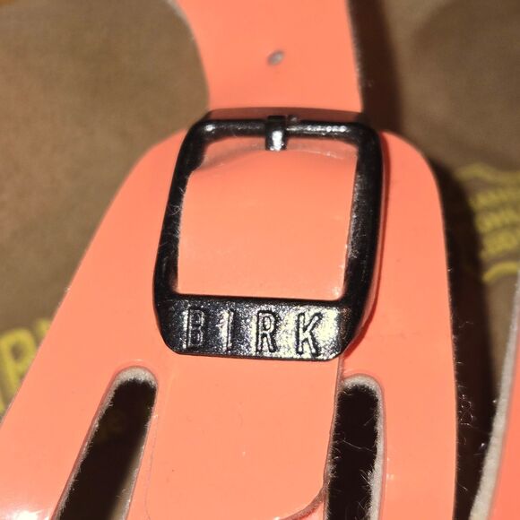 Birkenstock Granada Blush Pink Patent Birko-Flor Slide Sandals Sz EU 38/US W7/M5 - Picture 6 of 12